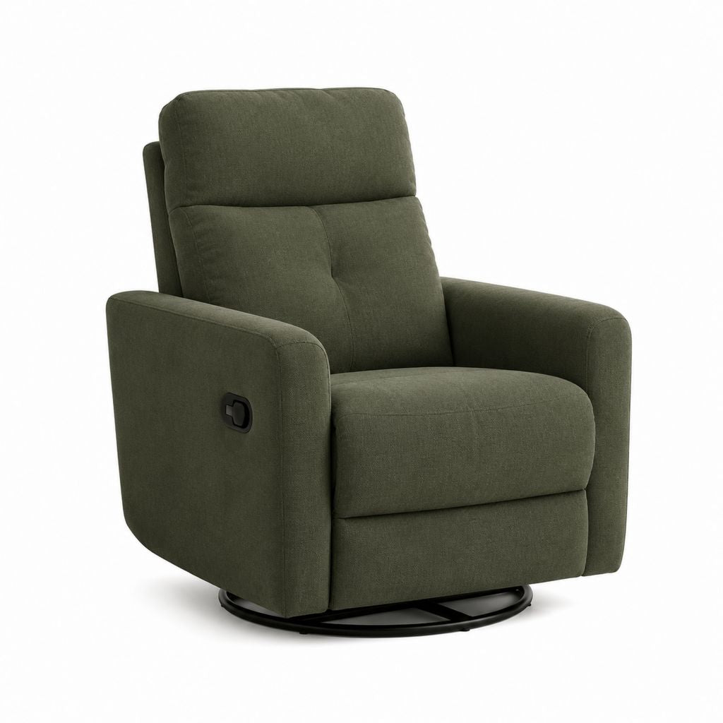 Fauteuil relax inclinable pivotant vert en polyester 90 x 95 x 102 cm