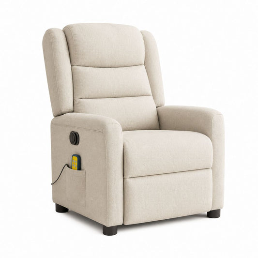 Fauteuil relax électrique inclinable beige en polyester 90 x 95 x 104 cm