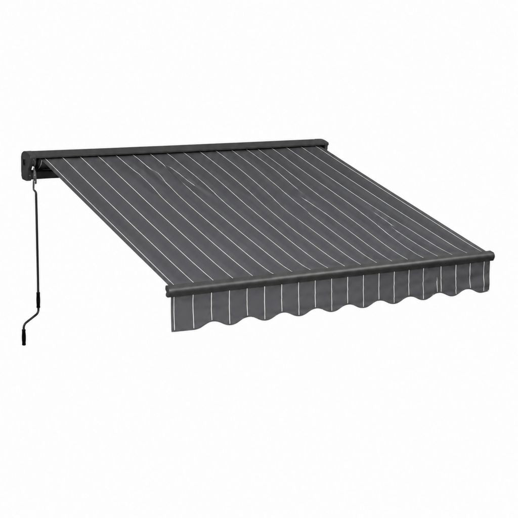 Store banne manuel anthracite en polyester et aluminium 300 x 250 cm