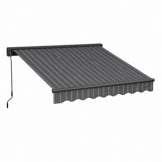 Store banne manuel anthracite en polyester et aluminium 300 x 250 cm