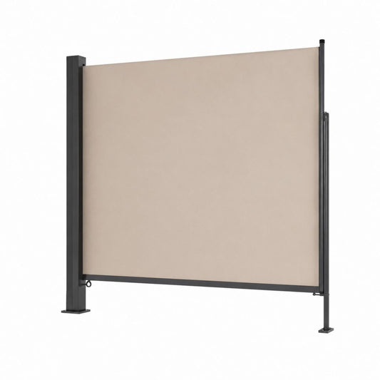 Store latéral rétractable taupe en polyester et aluminium 300 x 160 cm